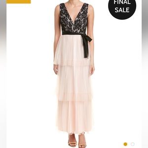 NWT Avec Les Filles lace & tulle v-neck maxi dress